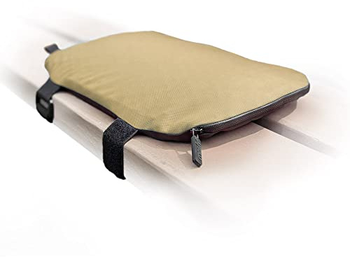 Mosh Kamper - Cojín de gel para exteriores con mosquetón, resistente al agua, portátil, de tela Oxford (beige/negro)
