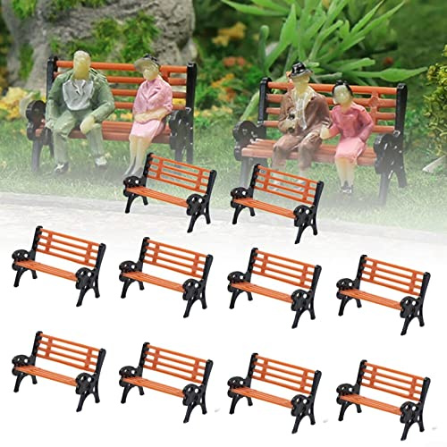 HOHOVYVY 10Stk Modelleisenbahn HO TT Maßstab 1:87 Bänke Freizeit Parkbank Stuhl Sofa Straße Parkanlage