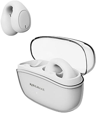 KOOLMAAX Écouteurs sans fil Bluetooth supra-aural avec 20 heures de temps de lecture, son stéréo 9D Ture immersion étanche (blanc)