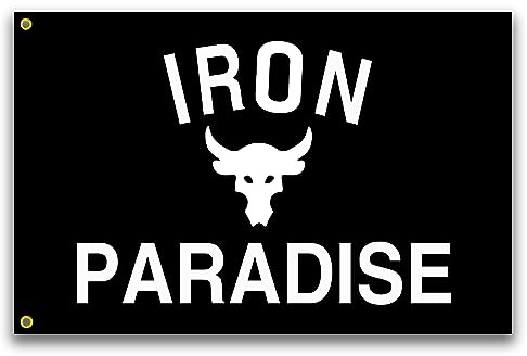 VOZUN Iron Paradise 3x5 Ft Motivational Flag for Room, Gym Wall Decor, Office Decor