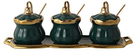Set di contenitori for condimenti Barattolo for spezie in ceramica con coperchio Barattolo for condimenti Set di zuccheriera Scatola portaspezie Zuccheriera Saliera Contenitore da cucina Conservazione