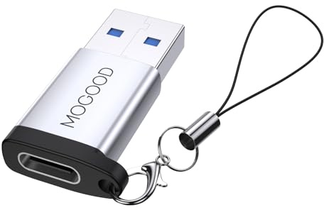 MOGOOD Adaptateur USB C vers USB A, 5Gbps, pour MagSafe et PC, 1er, Argent | Boîtier en alliage d'aluminium, Plug and Play, compatible PC, Mac, portable, disque dur, pour bureau, voyages et quotidien.