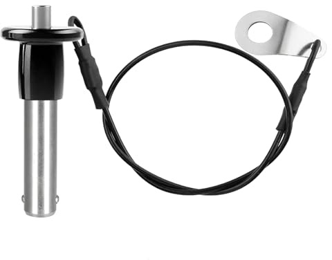 ZOWZEA 304 Stainless Steel Quick Release Pin 0.39 Inch(10mm) Diameter Ball Locking Pin with Push Button Lanyard Cable Usable Length 0.98(25mm)