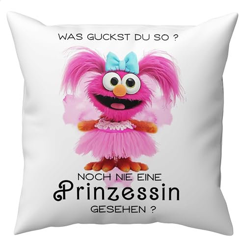 Melifestyle KISSEN Was guckst du so Noch nie eine Prinzessin gesehen abnehmbarer Bezug inklusive Kissenfüllung
