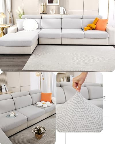 Sofa Sitzkissenbezug, Stretch Bezug für Sofa Sitzkissen Elastischer Kissenbezüge Husse Überzug Bezug Stretch Couchbezug für Sofa Überzug L Form, Ecksofa Sofa Sitzkissen ( Color : D , Größe : Chaise lo