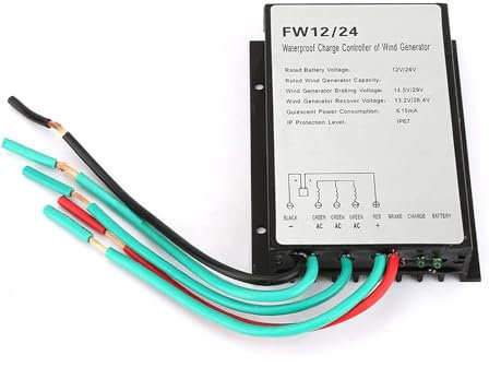 Controlador de turbina eólica impermeable de 12V/24V, Regulador de potencia del controlador de carga de viento MPPT para el sistema de turbinas eólicas del generador de viento (3000W -6000W),24v