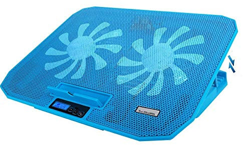 Laptop Cooling Pad - The Most Powerful Slim PC Fan Cooler for Computer - Rapid Cooling Action - 2 Fans Ventilated Support - Light Quiet