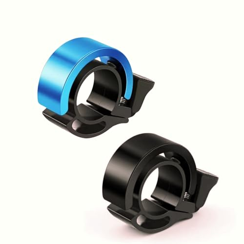 Fahrradklingel Mountainbike Laut, 2er Pack Fahrrad Klingel, Klein Fahrradglocke, MTB Rennrad Fahrrad Glocke, für Kinder und Erwachsene Mountainbike E-Bike Kinderfahrrad Roller, Schwarz+Blau