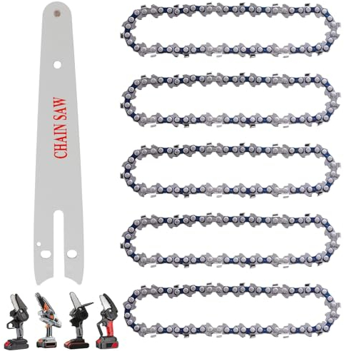 MIYUANGKJ 5 catene per motosega, 6 pollici, mini catena per motosega, con 1 pezzo di ricambio, per la lavorazione del legno, da giardino