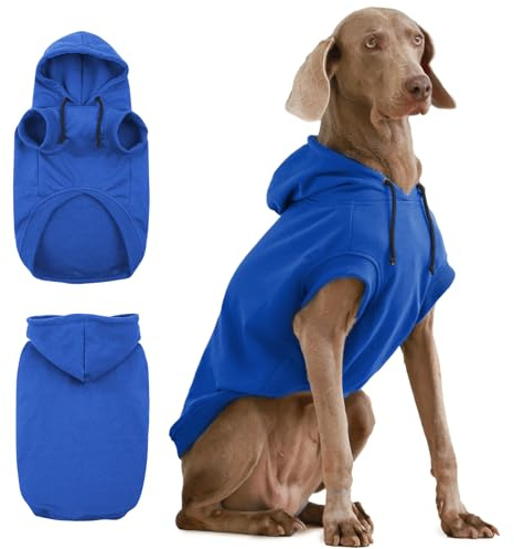 IECOii Kapuzenpullis für Hunde – Hunde-Pullover mit Kapuze,Dog Hoodie Sweatshirt | Weiche Haustier-Kleidung für Frühling & Herbst | Hundepullover,Hund-Hoodie,Haustierbekleidung,Blau,2XL