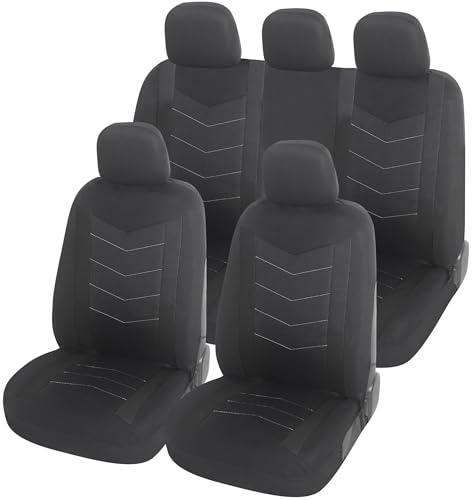 upgrade4cars Housse de Siege Voiture Universelle Noir | Ensemble de Housses Siège Auto Universel | Couvre Sieges pour Avant et Arrière