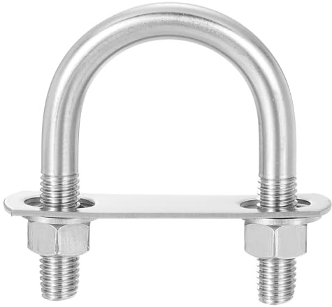 QUARKZMAN 4 Set U Schrauben M12 x 51mm ID x 87mm Länge Runde U Bügelschraube Edelstahl 304 Klammer Schellen U-Bolzen mit Gewinde Muttern Rahmenplatte Unterlegscheibe für Rohr Befestigung