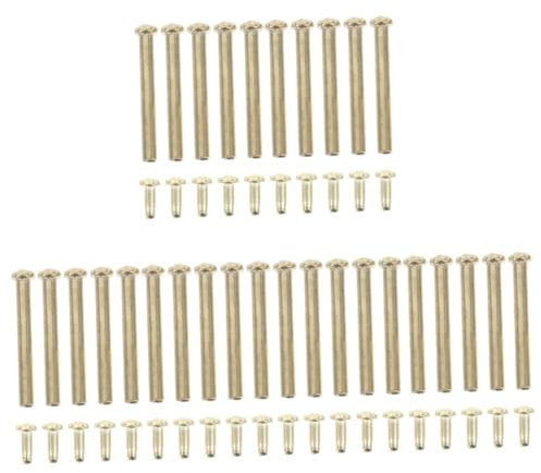 Zerodeko 30 Sätze Fächernagel Fächer Zubehör Fächerachse Metall Niete großer Handfächer Wohnmobil-Schrankscharniere Tür fängt klappbare Lüfterwelle Handventilator-Reparaturset Eisen Golden
