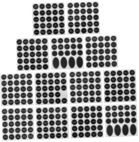 SHINEOFI 13 Sheets Set Pantry Stickers Blackboard Labels Chalkboard Sticker Kitchen Jar Decorative
