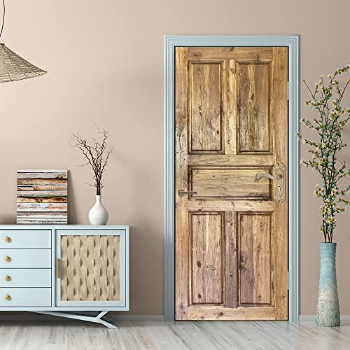 3D Türtapete 70x200 Türaufkleber Selbstklebend Türfolie Poster Fototapete Türbilder Türtattoos Wasserdichte Tür Stickers für Kinderzimmer Wohnzimmer Badezimmer Hölzerne Tür
