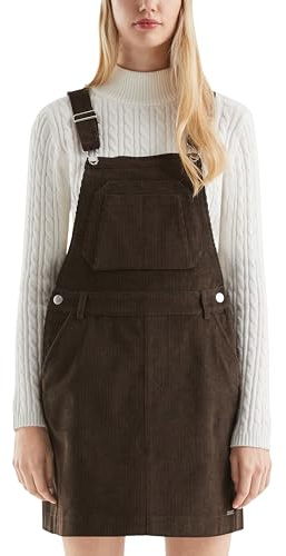 QS Mini Abito in Velluto a Coste, 8947_Marrone, 40