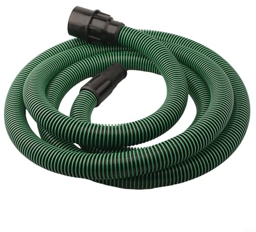 Staubabsaugschlauch D27/32 (Ø 35 mm) 3,5 m Antistatisch für Staubsauger, Schleifmaschinen und Staubabscheider, Grün, Gewindeschlauch(3.5M)