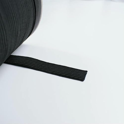 Banda elástica de 3-14,0 mm, accesorio de costura, banda de goma plana de alta elasticidad, cinturón, cuerda elástica, manualidades, ropa, negro, 5 mm, 5 m