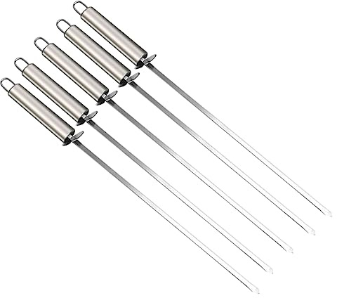 ORFOFE 10pièces Brochettes Barbecue Inox Réutilisables Avec Protection Thermique Poignée Ergonomique Pour Camping Et Gril Extérieur