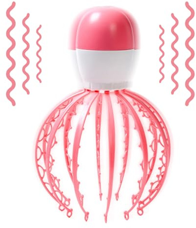 Qoukonao Masseur de cuir chevelu – Gratte-tête portable, outil de massage électrique portable en forme de pieuvre, 3 modes de massage pour homme et femme