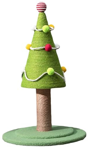 Lawnrden Árbol de Navidad para Gatos, árbol de Navidad para Gatos, rascador de sisal, Seguridad para, Lindo y Elegante con Bolas Coloridas para Que jueguen los