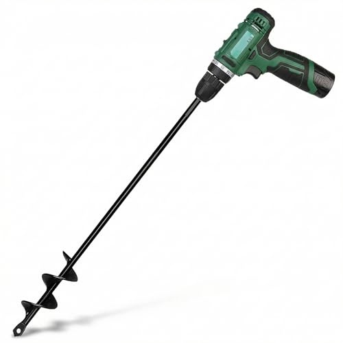 Auger Drill Bit for Planting 1.6(D) x16.5(L), Garden Ground Earth Spiral Drill Bit for 3/8 Hex Drive Drill, for Post Hole Digger Bulb Bedding Digging Plant Rapid Planter