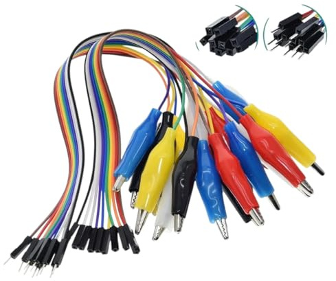 20cm 30cm 10pin-End Alligantor Clips Jump Wire Male Female Crocodile Clip Test Lead Jumper Wire Line Cable DIY C0innection Replacement for OEM New 2026 High for Reliable Electronic Component