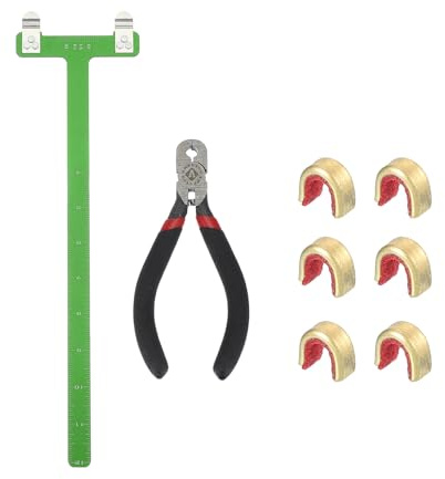 QUARKZMAN Bogenschießen Bögen Quadrat T-Form Lineal Werkzeug Nockpunkte Zangen Set 33x9mm Drehbogen Seil Nock Kits Für Recurve Compound Bogensehnen Bogenschießen Zubehör (Grün)