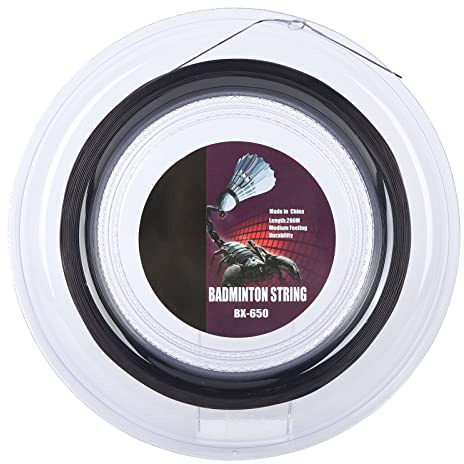 ZIXINNKC 0,72 mm 200 m Corda per Racchetta da Badminton Corda in Nylon per Racchetta da Badminton Linea BX 650 (Nera)