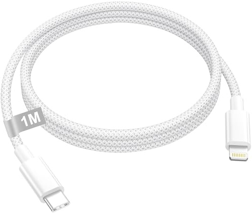 Cable iPhone 1M, cable Lightning [certificado Apple MFi] Cable USB C a Lightning 1M Cable iPhone Carga Rápida Cable Lightning USB Cable para iPhone 14 13 12 11 Pro Max/Mini/XS/XR/8/SE/iPad