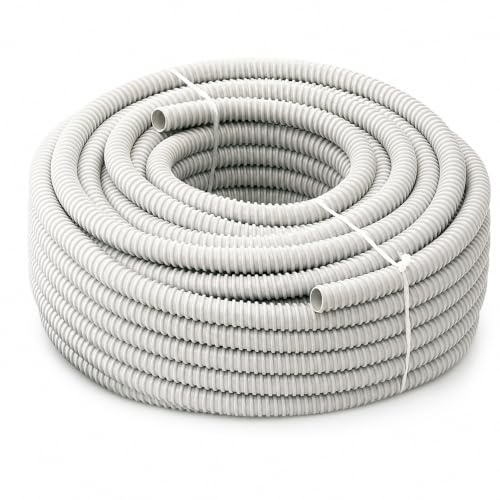 Guaina Spiralata Bianca in PVC Ø16 mm, Tubo Corrugato Flessibile Isolante per Impianti Elettrici, Matassa 30 Metri