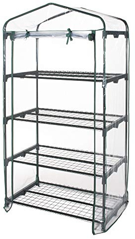 VERDELOOK Serra a 4 Ripiani in Acciaio Verniciato con Telo in PVC, 91x49x162 cm