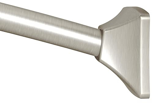 Moen Brushed Nickel 72-inch Permanent Mount Adjustable Curved Shower Curtain Rod, Wall Mounted for Bathtub, CSR2164BN