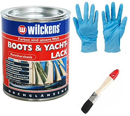 Kunstharzlack (Boots & Yachtlack inkl. Pinsel zum Auftragen (375 ml)
