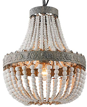 Newrays Retro Loft Vintage Rustikale Runde Holzperlen Pendelleuchte E27 Led Hängende Lampe Dekor Lichter Moderne Für Wohnzimmer Hotelküche (Small) | Hängende Lampe Dekor Lichter Moderne Für Wohnzimmer Hotelküche (Small)