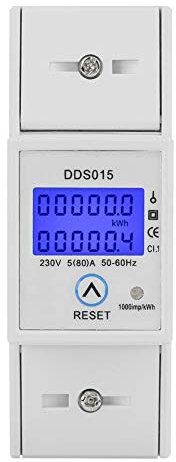Hilitand Digital LCD Single Phase Energy Meter, 5-80A 230V 50Hz Din-Rail Energy Meter DDS015
