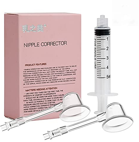 Angzhili 2 Sets Nipple Aspirator Corrector Feeding Sucking for Inverted Nipples Retraction Enlarger Redress Breastfeeding Aid Avent niplette