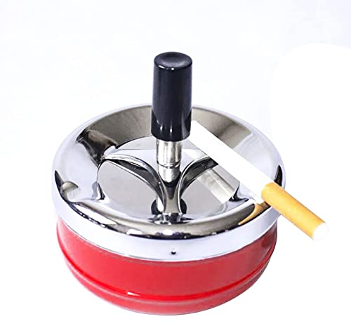 Cendrier rotatif avec couvercle poussoir en acier inoxydable pour intérieur ou extérieur Style bleu marine Blanc