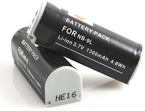 DSTE NB-9L Lot de 2 batteries de rechange compatibles avec Canon PowerShot ELPH 510 520 530 HS PowerShot N N2 PowerShot SD4500 is IXUS 1000 1100 HS IXY 1 IXY 3 IXY 50S