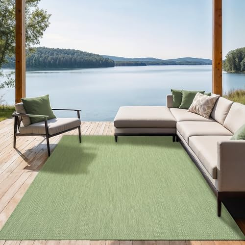 the carpet Mistra – Outdoor Teppich, Wetterfest, UV-beständig & pflegeleicht, für Balkon, Terrasse & Garten, auch für Wohnzimmer & Schlafzimmer geeignet, Grün, 80 x 150 cm