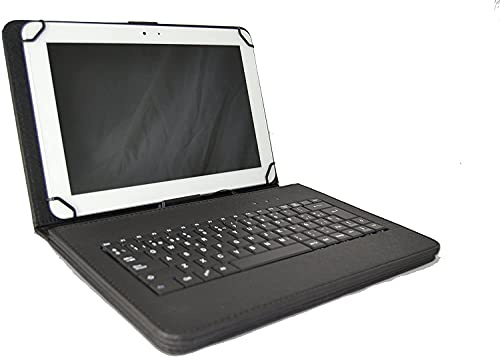 theoutlettablet® Funda con Teclado extraíble en español Type-C (Incluye Letra Ñ) Compatible con Tablet TCL 10 TABMAX/NxtPaper 10S Color Negro