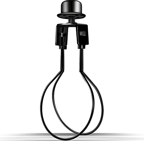 Clip on Lampshade Adapter, Shade Light Bulb Clip Adapter Includes Finial and Lampshade Levellers, Lamp Shade Holder for Clip On Light Bulbs Attaching Finial DIY Lighting Accessories (1 Pcs, Black)
