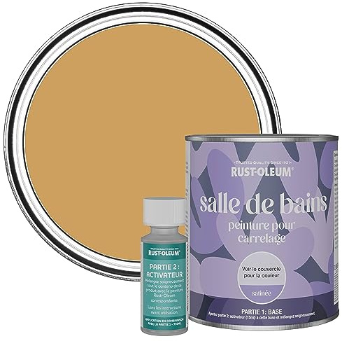 Rust-Oleum wasserfeste gelb Fliesenfarbe für Badezimmer in Seidenglanz Finish - Dijon 750ML