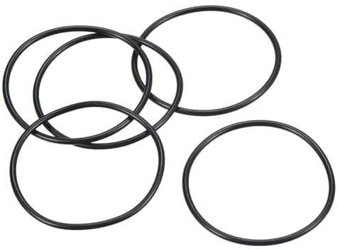 PATIKIL 5 Stück Dichtungsringe O-Ringe Gummidichtung 47mm AD 43mm ID 2mm Dicke Nitrilgummi Unterlegscheibe Dichtungssatz Gummischeiben für Auto Klimaanlage Wasserhahn Rohr Schwarz