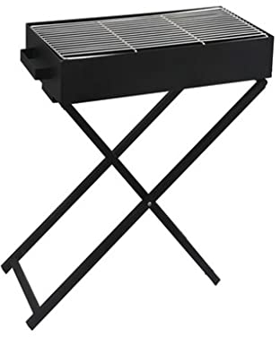 Grilles de Barbecue Pliables À Hauteur Réglable, Barbecue À Charbon Portable en Forme de X Avec Couvercle, Parfait pour la Cuisine en Plein Air, le Camping et les Pique-niques ( Color : Black , Size :