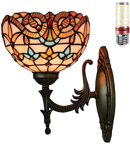 Uziqueif Tiffany Wandlampe, Wandleuchte Innen Vintage Wandlampe, Treppenhaus, Schlafzimmer, Wohnzimmer Wandleuchten aus Glas