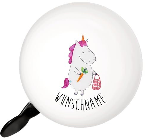 Mr. & Mrs. Panda Personalisierte Fahrradklingel Einhorn Gemüse - Geschenke, Individuell Gestalten, Mit Namen, Selbst, Unicorn, Biomarkt, Einhörner, Wochenmarkt, Für Damen Personalisiert, Gravur
