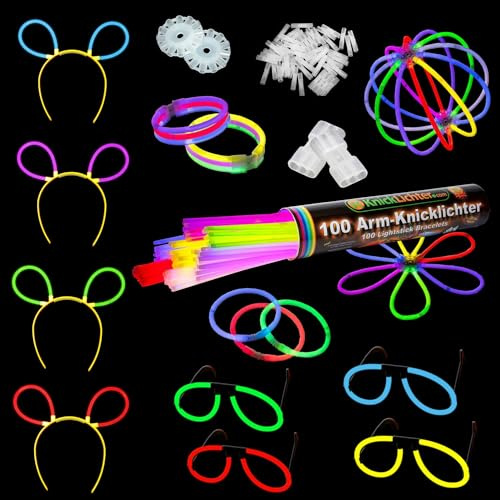 NEON FUN Knicklichter XL Party Box, umfassendes Partyoutfit für 4 Personen Brillen Ohren und vieles mehr Testurteil 1,4 sehr gut für Kinder Feier Geburtstag Festival, Menge:1 Rolle