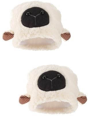 Toyvian 2stücke Plüsch Schaf Ohren Hut Flauschige Für Cosplay Partys Witzige Tiermütze Weiß Für Halloween Und Fotorequisiten Und Warm Für