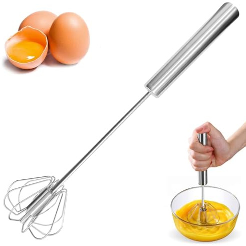 Stainless Steel Egg Whisk | Stainless Steel Wire Whisk Hand Push Blender Mixer | Hand Blender for Baking, Coffee & Cooking | Brunch Whisk Steel Wire - Ergonomic Handle